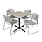 Kobe Kobe Square Table & Chair Set, Wood, Metal, Polypropylene Top TKB3636PL44GY - alternate 1